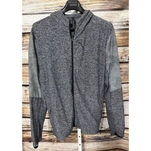 Lululemon Jacket Mens Large Gray Full Zip Hood Running Heathered